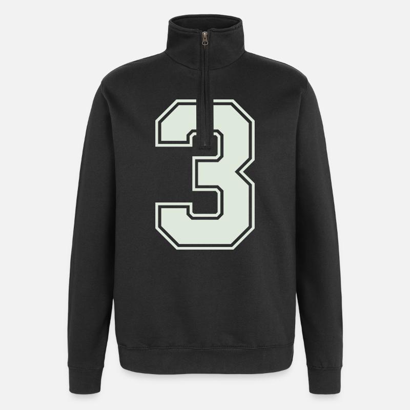3 - Quarter-Zip-Sweatshirt - Schwarz