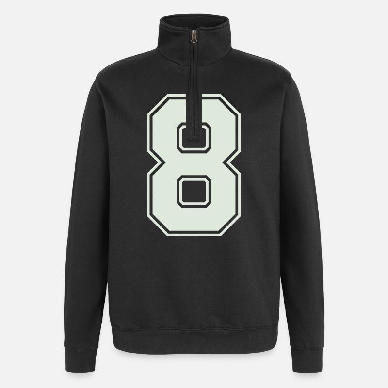 8 - Sweat à zip 1/4 - noir