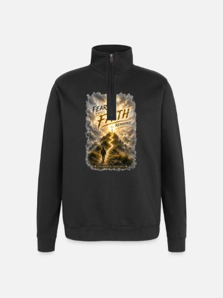 Fear_faides_faith - Quarter-Zip-Sweatshirt - Schwarz