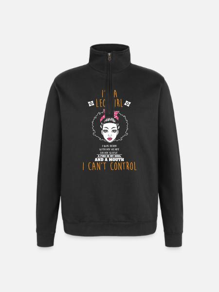 Zodiac sign Leo - Quarter-Zip Sweatshirt - black