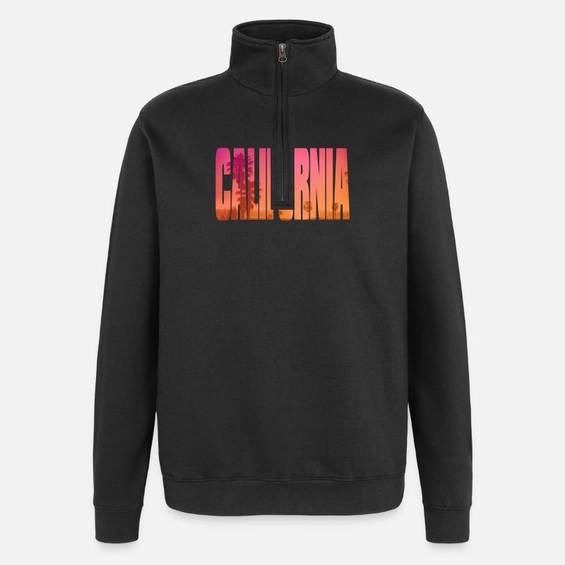 Californien - Quarter-Zip-Sweatshirt - Schwarz