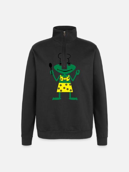 Cook frog - Quarter-Zip Sweatshirt - black
