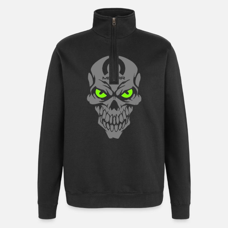 Mopar Skull - Quarter-Zip-Sweatshirt - Schwarz