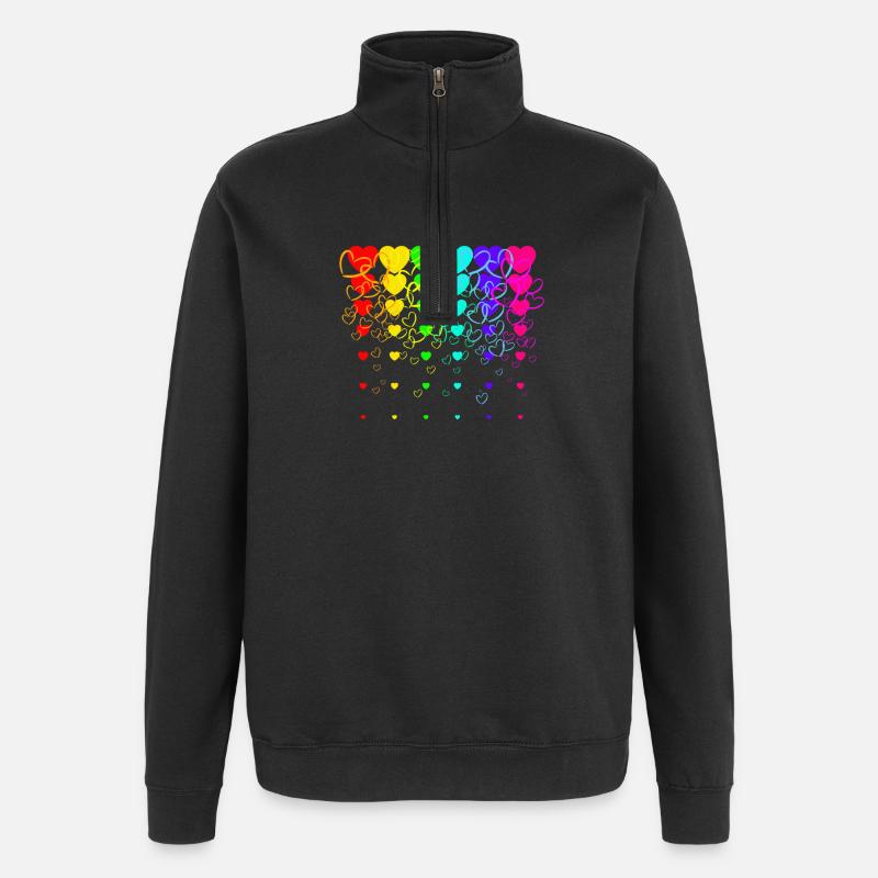 Wasserfall2cores - Quarter-Zip-Sweatshirt - Schwarz