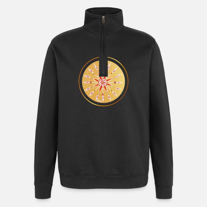KraftMandala - Sonja Ariel von Staden - Sweat à zip 1/4 - noir