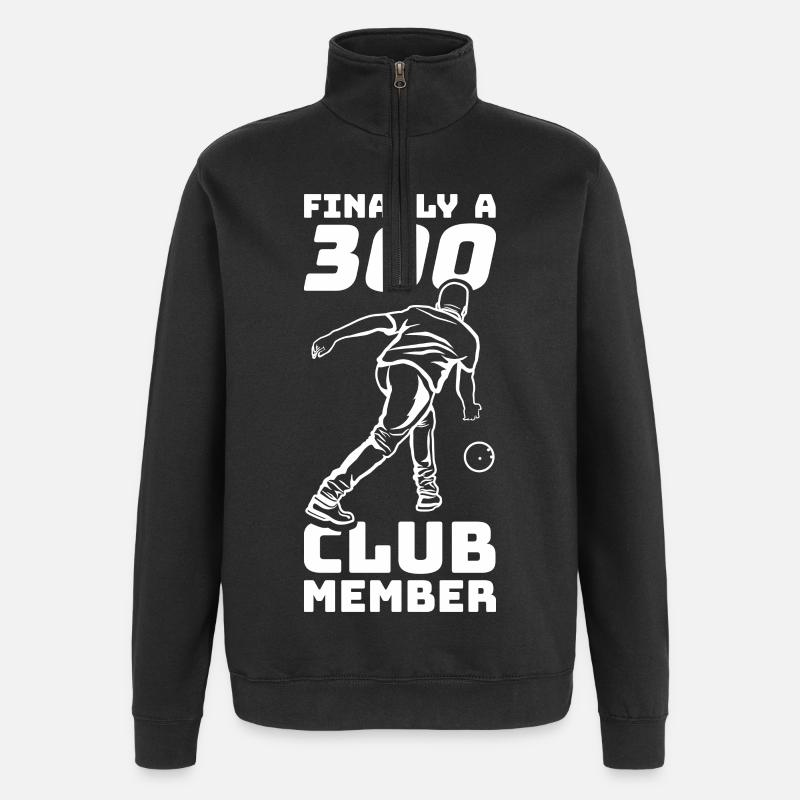 Drôle de dicton de bowling - Sweat à zip 1/4 - noir