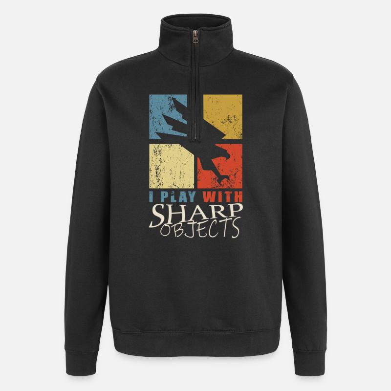 Falknerei - Quarter-Zip-Sweatshirt - Schwarz