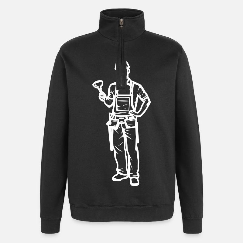 Plombier - Sweat à zip 1/4 - noir