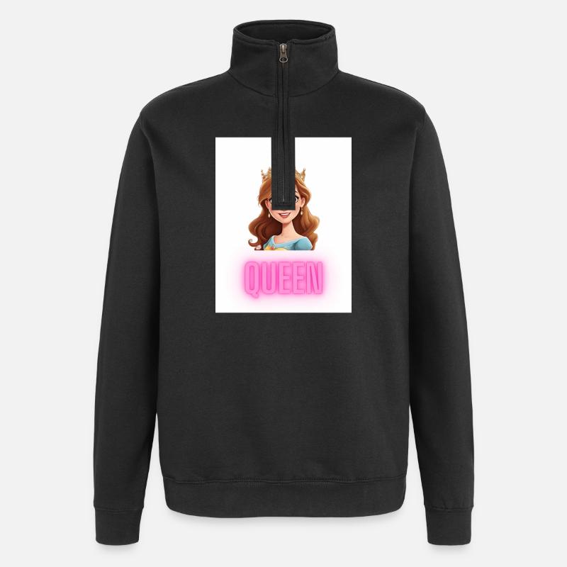 Mon design - Sweat à zip 1/4 - noir