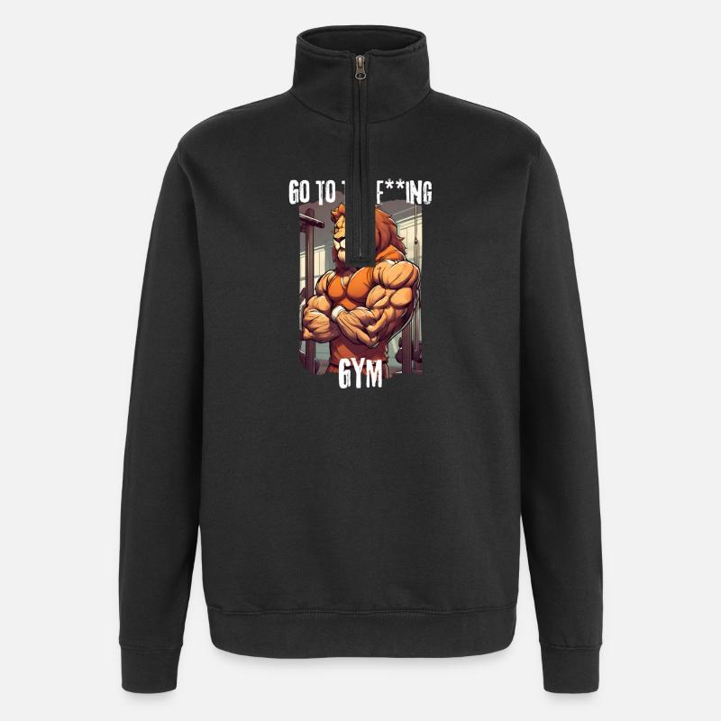 Löwenstark - Quarter-Zip-Sweatshirt - Schwarz