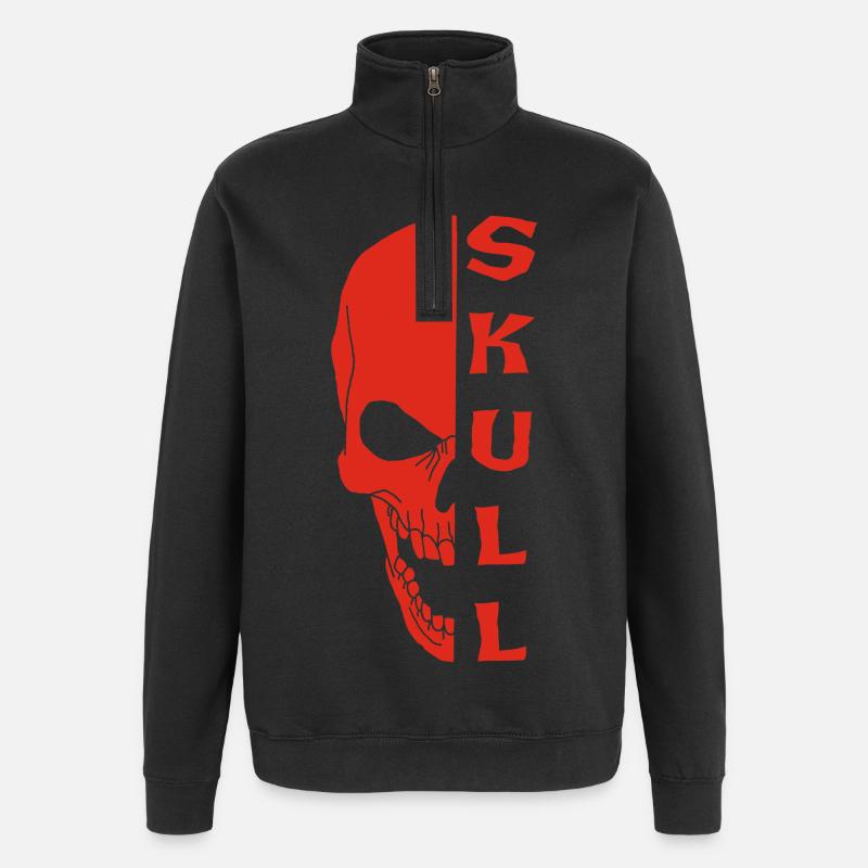 Der Red Skull - Quarter-Zip-Sweatshirt - Schwarz