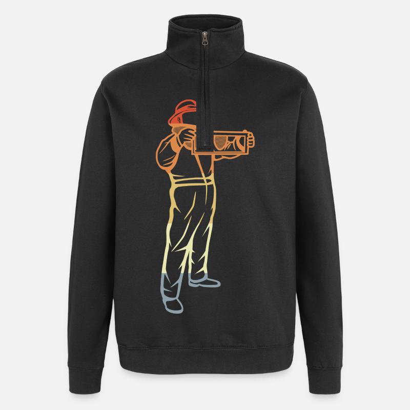 Retro Beekeeper - Quarter-Zip Sweatshirt - black