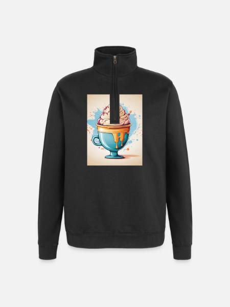 Eisbecher Sommer - Quarter-Zip-Sweatshirt - Schwarz