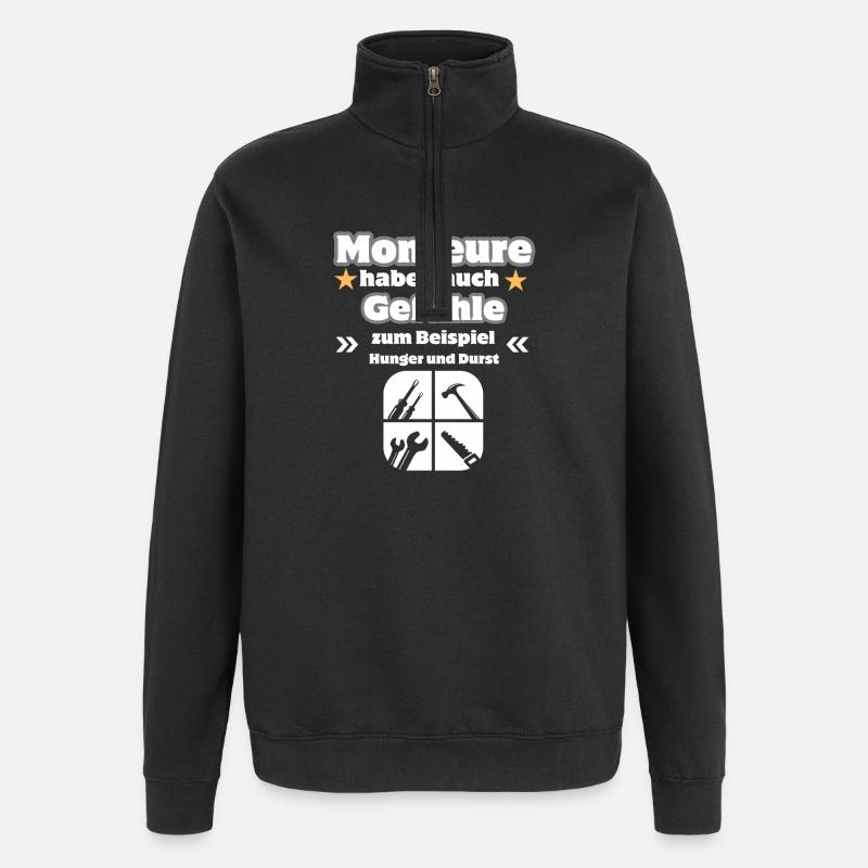 Monteure Gefühle - Quarter-Zip-Sweatshirt - Schwarz