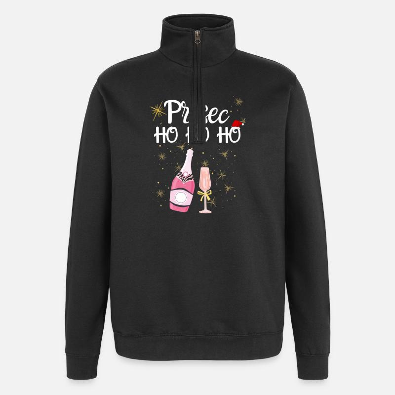 Weihnachten Prosecco - Quarter-Zip-Sweatshirt - Schwarz