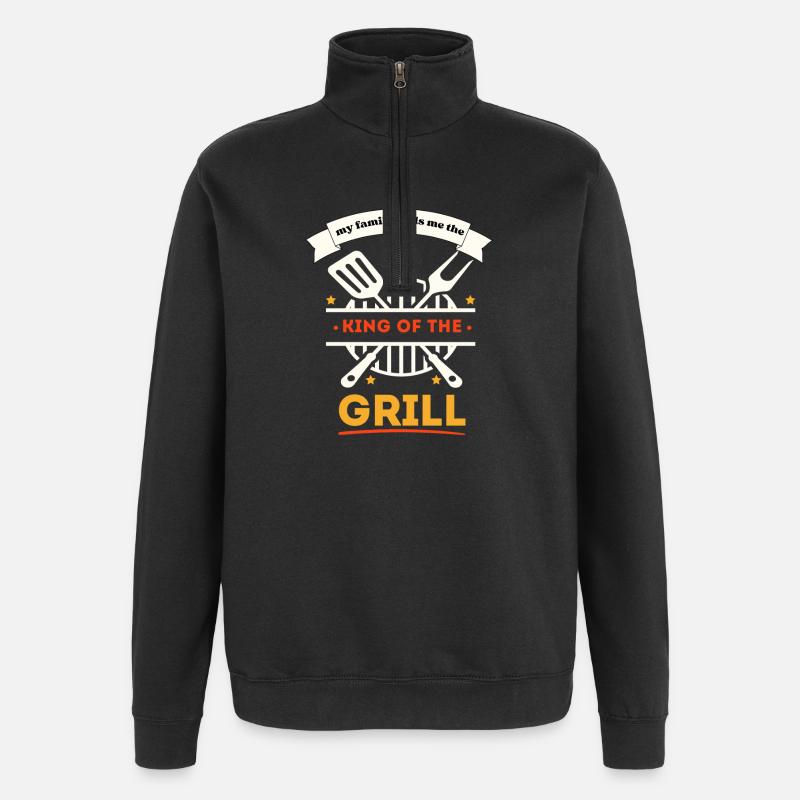 Grill-Meister - Quarter-Zip-Sweatshirt - Schwarz