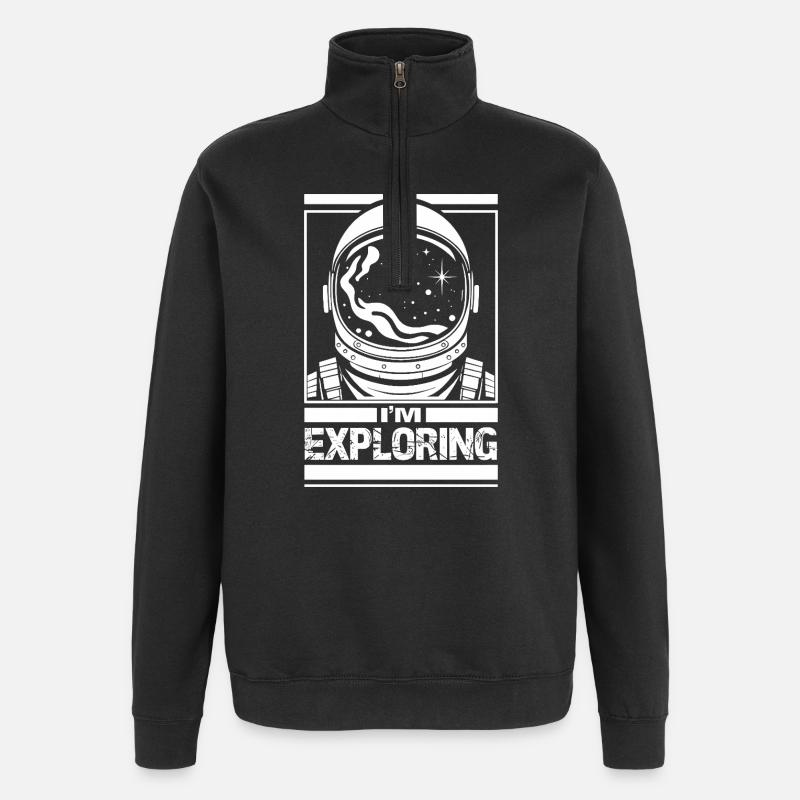 J’explore - Sweat à zip 1/4 - noir