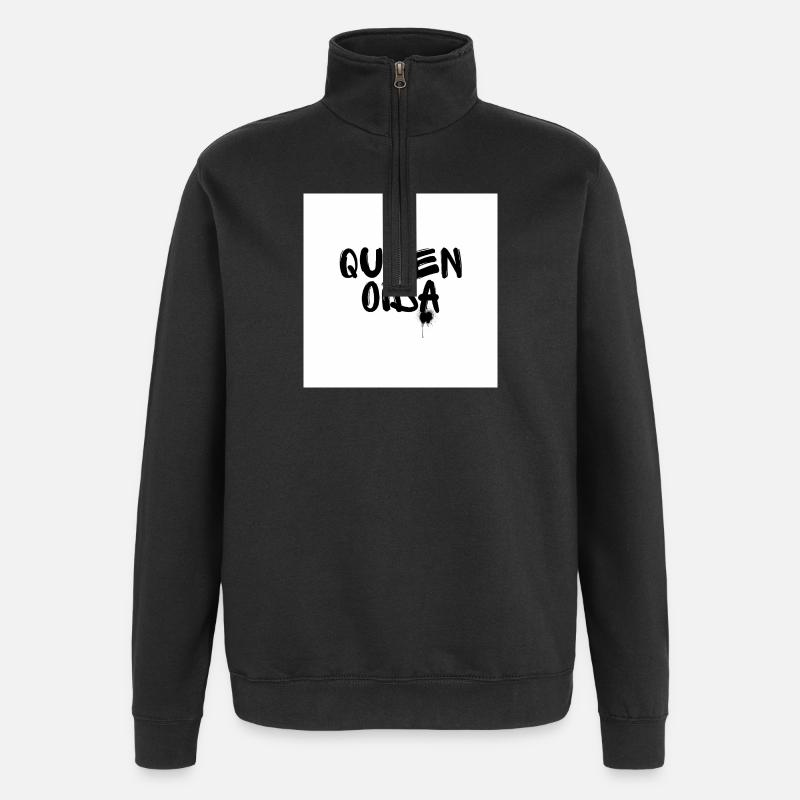 Queen oida - Wiener Sprüche - Quarter-Zip-Sweatshirt - Schwarz