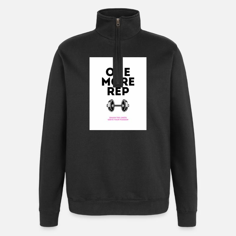 Gym Motivation Noch ein Wiederholungsdesign - Quarter-Zip-Sweatshirt - Schwarz