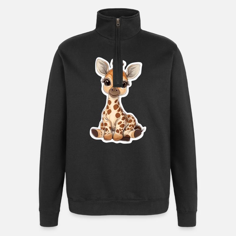 Girafe - Sweat à zip 1/4 - noir