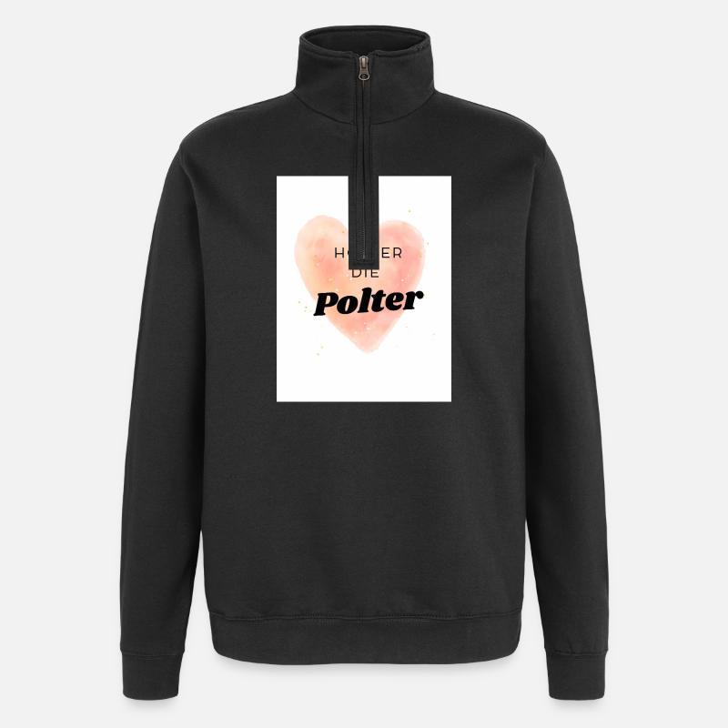 Poltern - Quarter-Zip-Sweatshirt - Schwarz