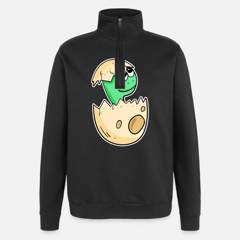 Baby dinosaur in egg - Quarter-Zip Sweatshirt - black