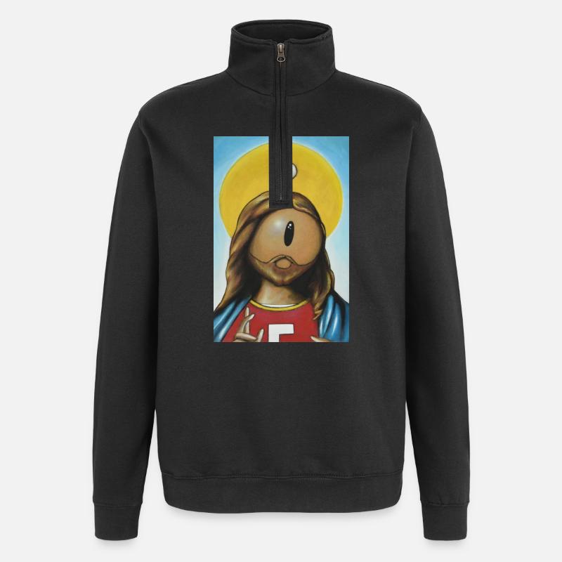 botsus - Sweat à zip 1/4 - noir