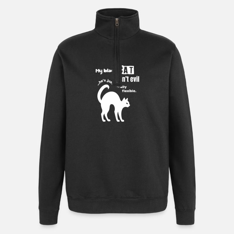 Black Cat isnt Evil - Quarter-Zip Sweatshirt - black
