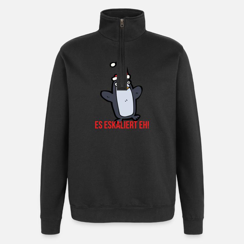 Es eskaliert eh! - Quarter-Zip-Sweatshirt - Schwarz