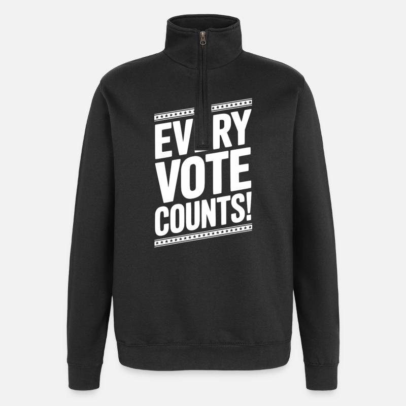 Jede Stimme zählt - Quarter-Zip-Sweatshirt - Schwarz