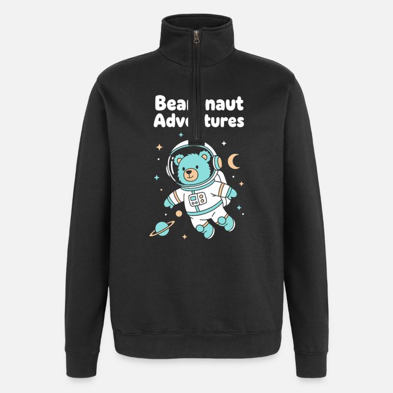 Espace d’aventure Bearonaut - Sweat à zip 1/4 - noir