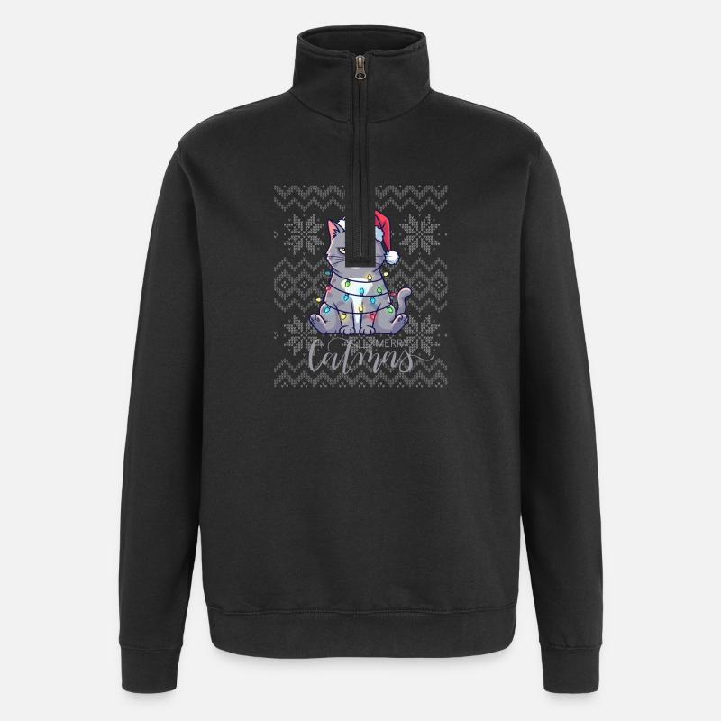Bright Chatmas Weihnachten - Quarter-Zip-Sweatshirt - Schwarz