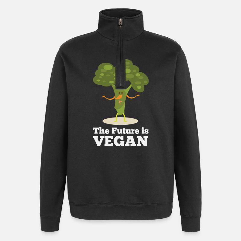 The Future is Vegan - Quarter-Zip Sweatshirt - black