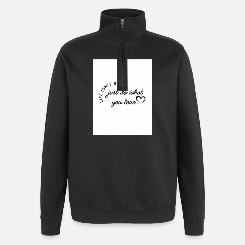 Tu, was du liebst - Quarter-Zip-Sweatshirt - Schwarz