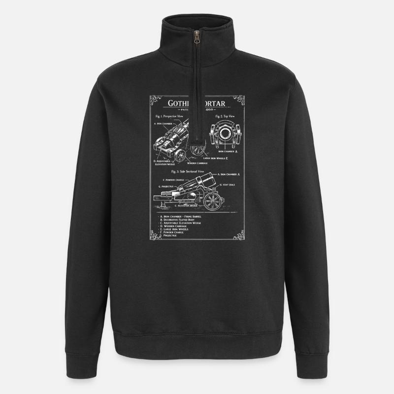 Plan de mortier gothique - Sweat à zip 1/4 - noir