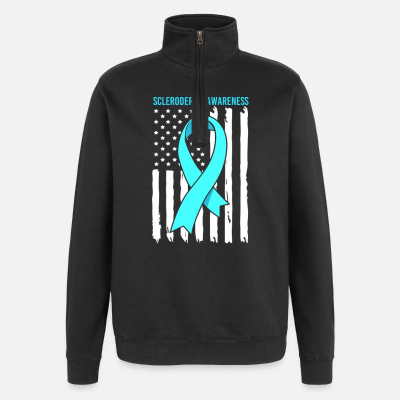 Scleroderma - Quarter-Zip Sweatshirt - black