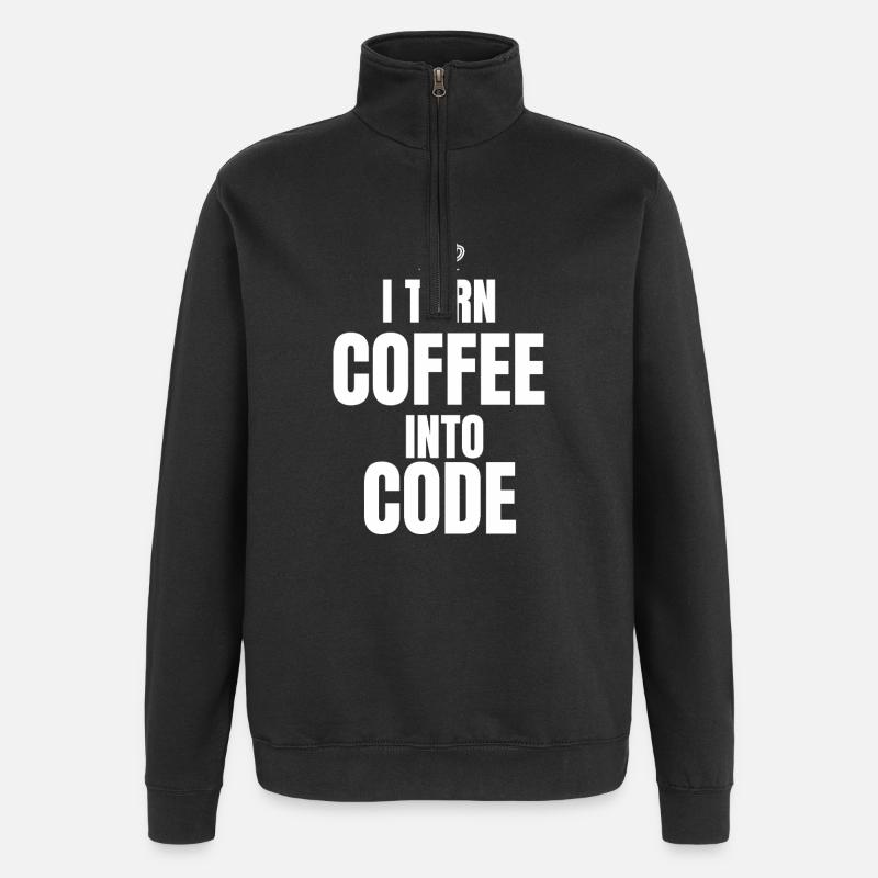 Ich verwandle Kaffee in Code - Quarter-Zip-Sweatshirt - Schwarz