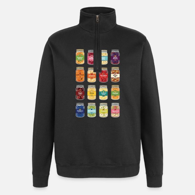 Fruit in a jar - Quarter-Zip Sweatshirt - black