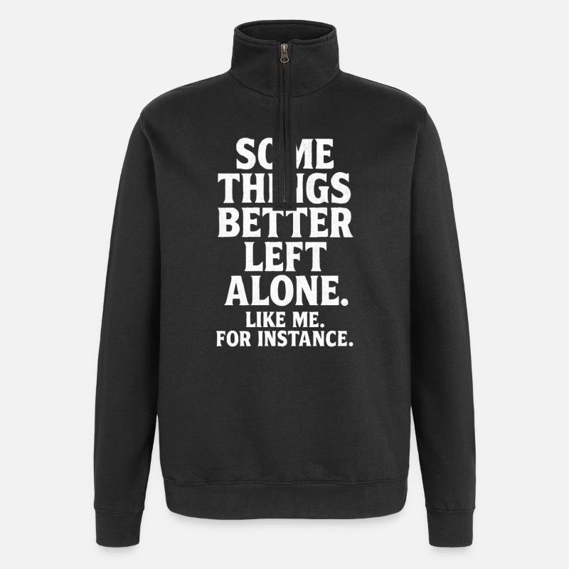 Lustiger Spruch Introvertierte Nerds Geschenkidee - Quarter-Zip-Sweatshirt - Schwarz