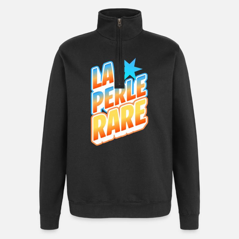 Die seltene Perle, positives Zitat - Quarter-Zip-Sweatshirt - Schwarz
