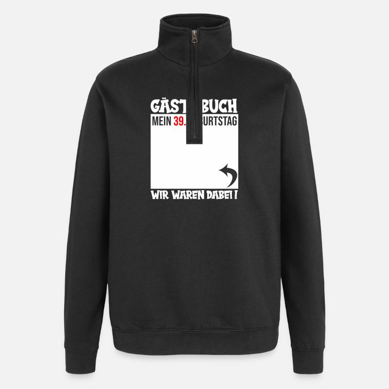 Guestbook 39 Birthday - Quarter-Zip Sweatshirt - black
