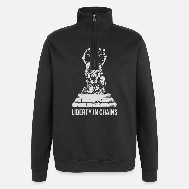 La liberté enchaînée - Sweat à zip 1/4 - noir