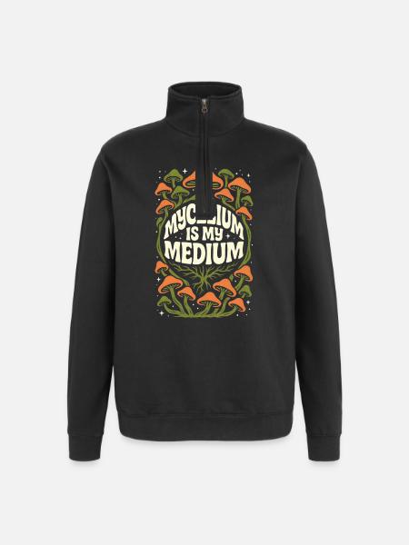 Mycelium Is My Medium | Mycology Fungi - Quarter-Zip Sweatshirt - black