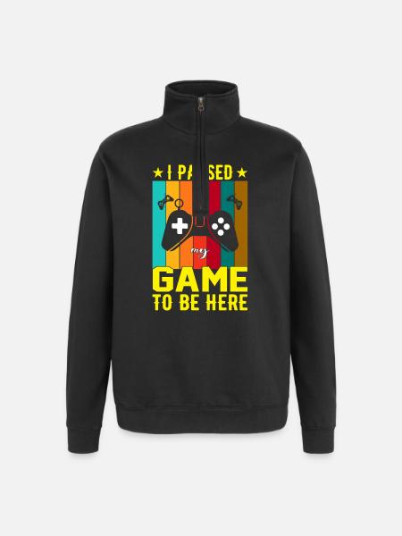 I Paused Game To Be Here - Quarter-Zip Sweatshirt - black