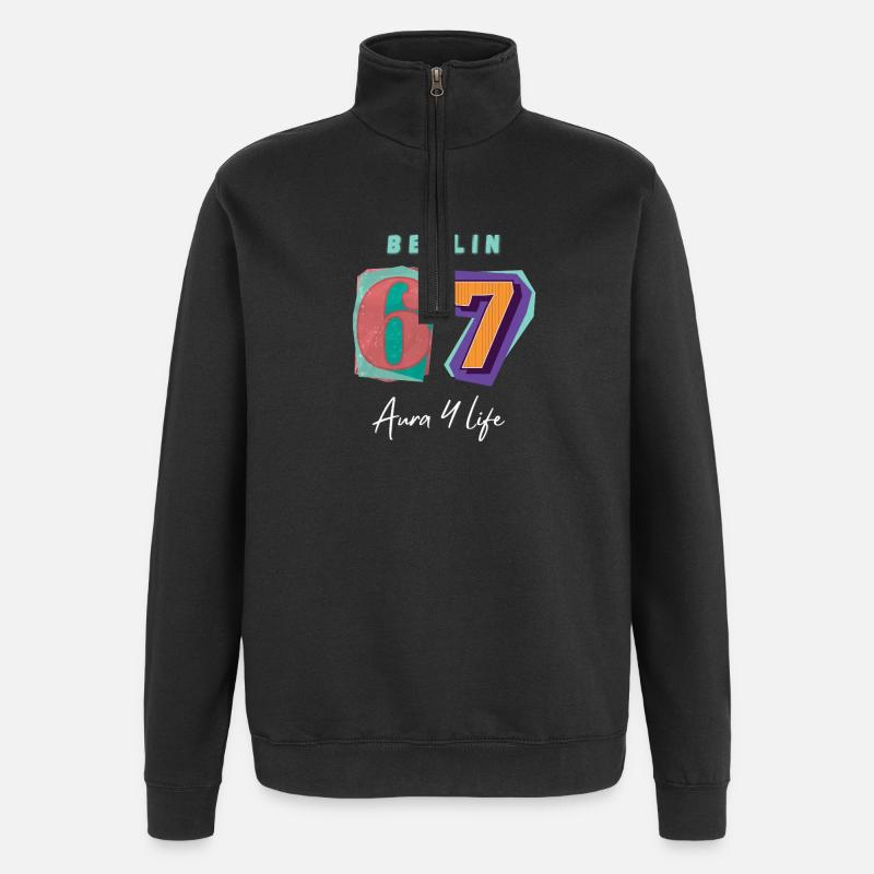 Berlin_67_Aura_4_Life - Sweat à zip 1/4 - noir