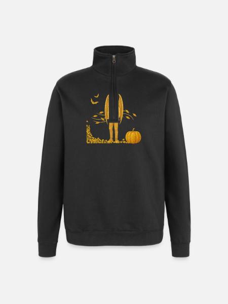 Fall Edition: Vampire Demon with Bats - Quarter-Zip Sweatshirt - black
