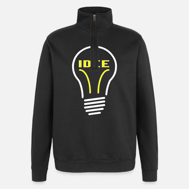 Glühbirne Idee - Quarter-Zip-Sweatshirt - Schwarz