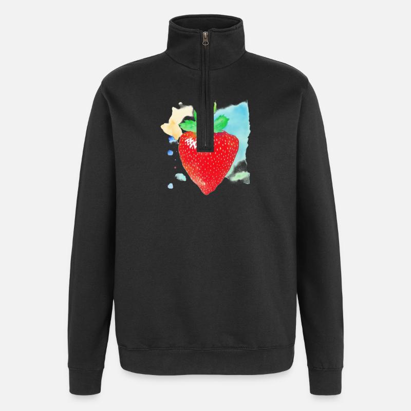 Strawberry - Quarter-Zip Sweatshirt - black