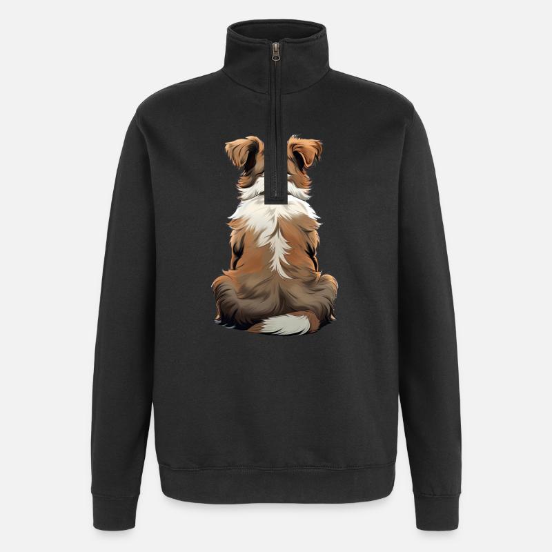 Australischer Schäferhund - Quarter-Zip-Sweatshirt - Schwarz