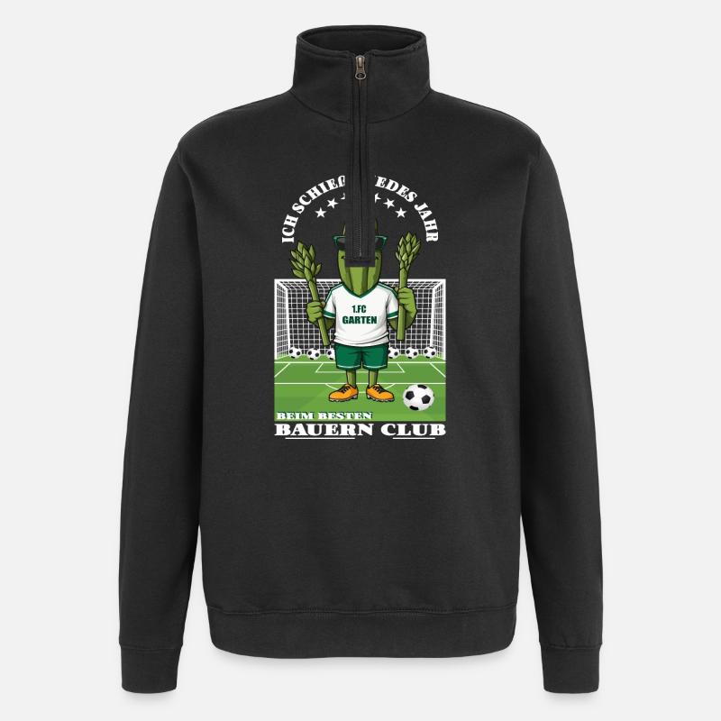 1.FC Garten Spargel Verein - Quarter-Zip-Sweatshirt - Schwarz